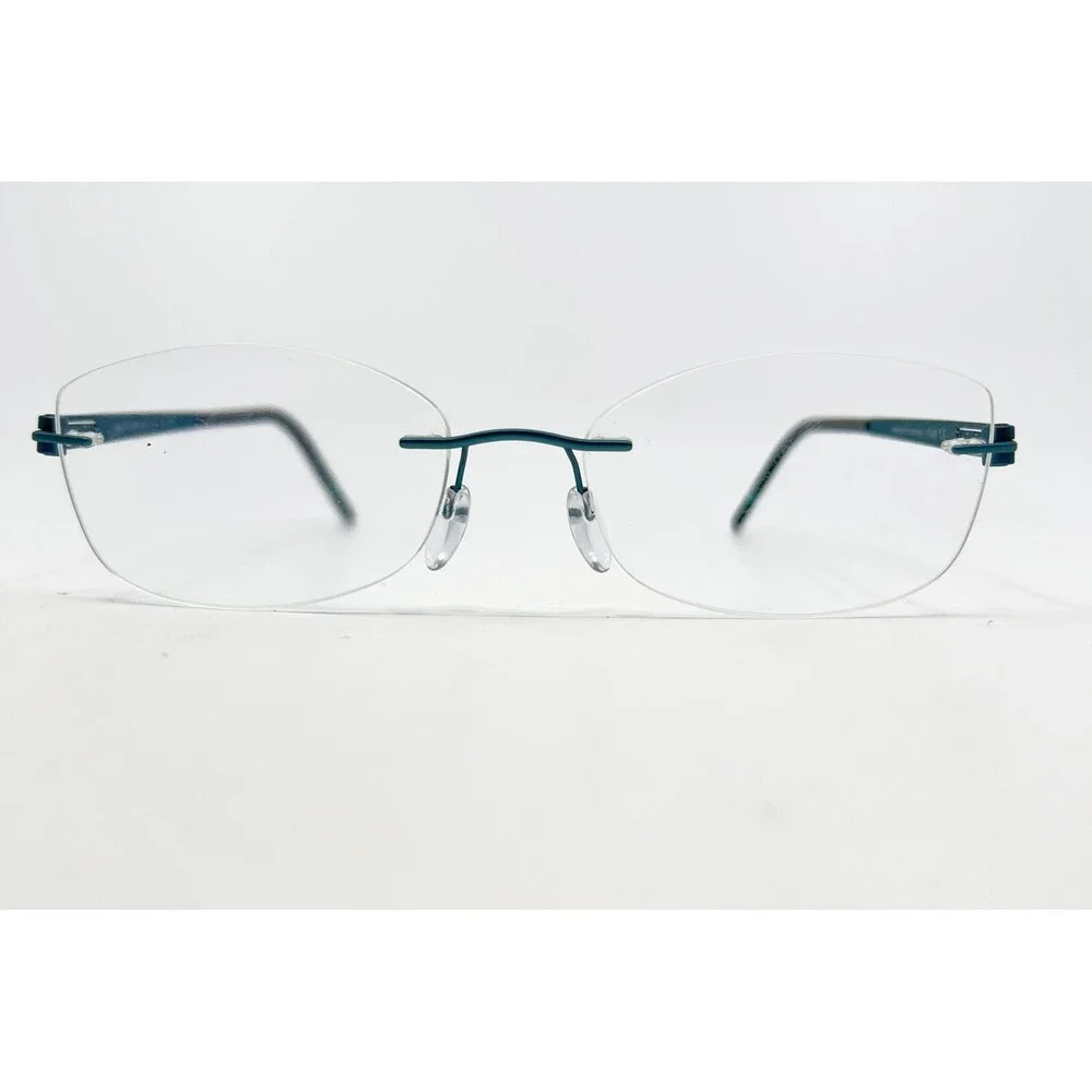 Silhouette Eyeglasses Mens Teal Rimless Titanium Frame 4418 54-17-140